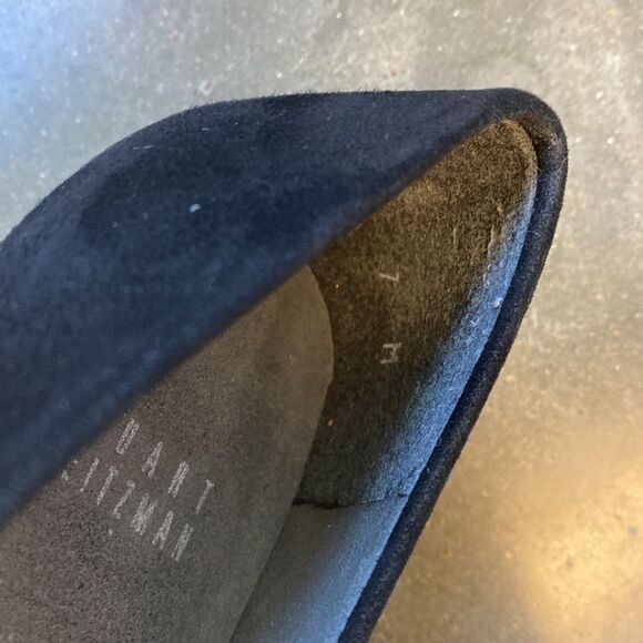 Stuart Weitzman 7 suede wedge heels black - Picture 7 of 9
